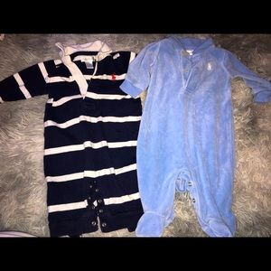 Two baby boy body suits